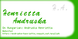 henrietta andruska business card